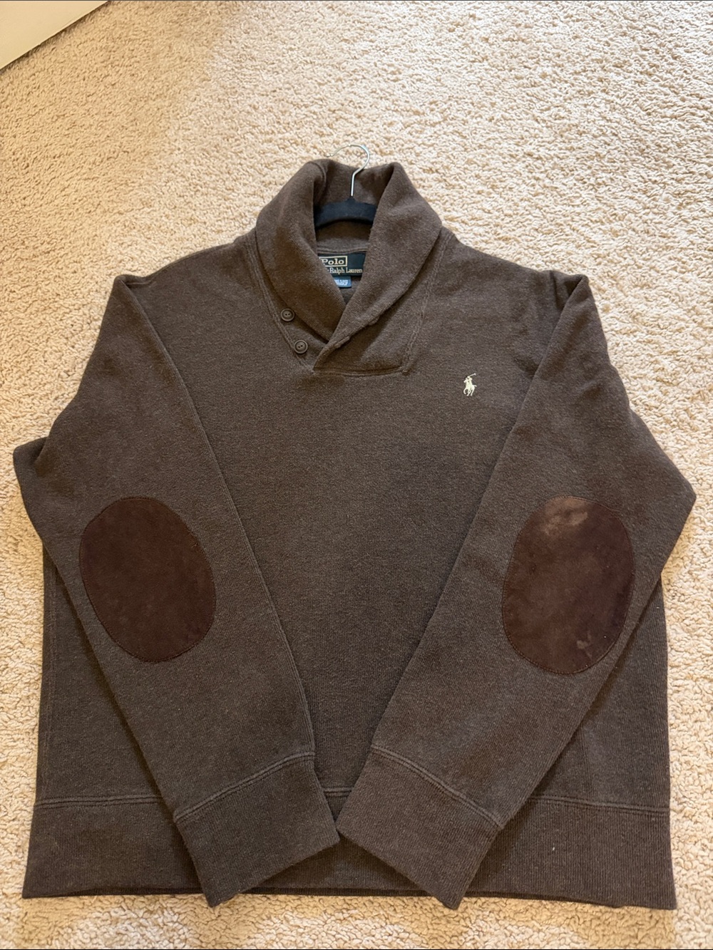 Polo Ralph Lauren Men’s Brown Shawl Collar Pullover – Size L